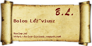 Bolos Líviusz névjegykártya